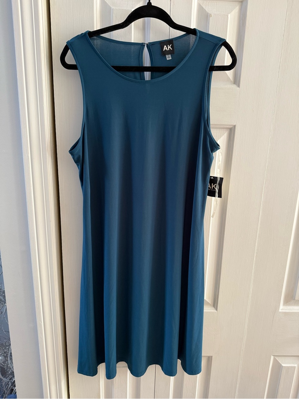 Anne Klein size 14 Teal Sleeveless Shift Dress